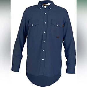 NWT MCR Safety S1NM Flame Resistant (FR) Work Shirt, Navy Blue, Medium